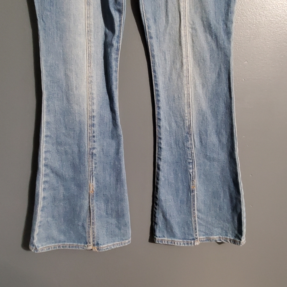 OshKosh B'gosh Blue Flare Girls Jeans High Adj Waist Light Wash Size 12 - Picture 3 of 8